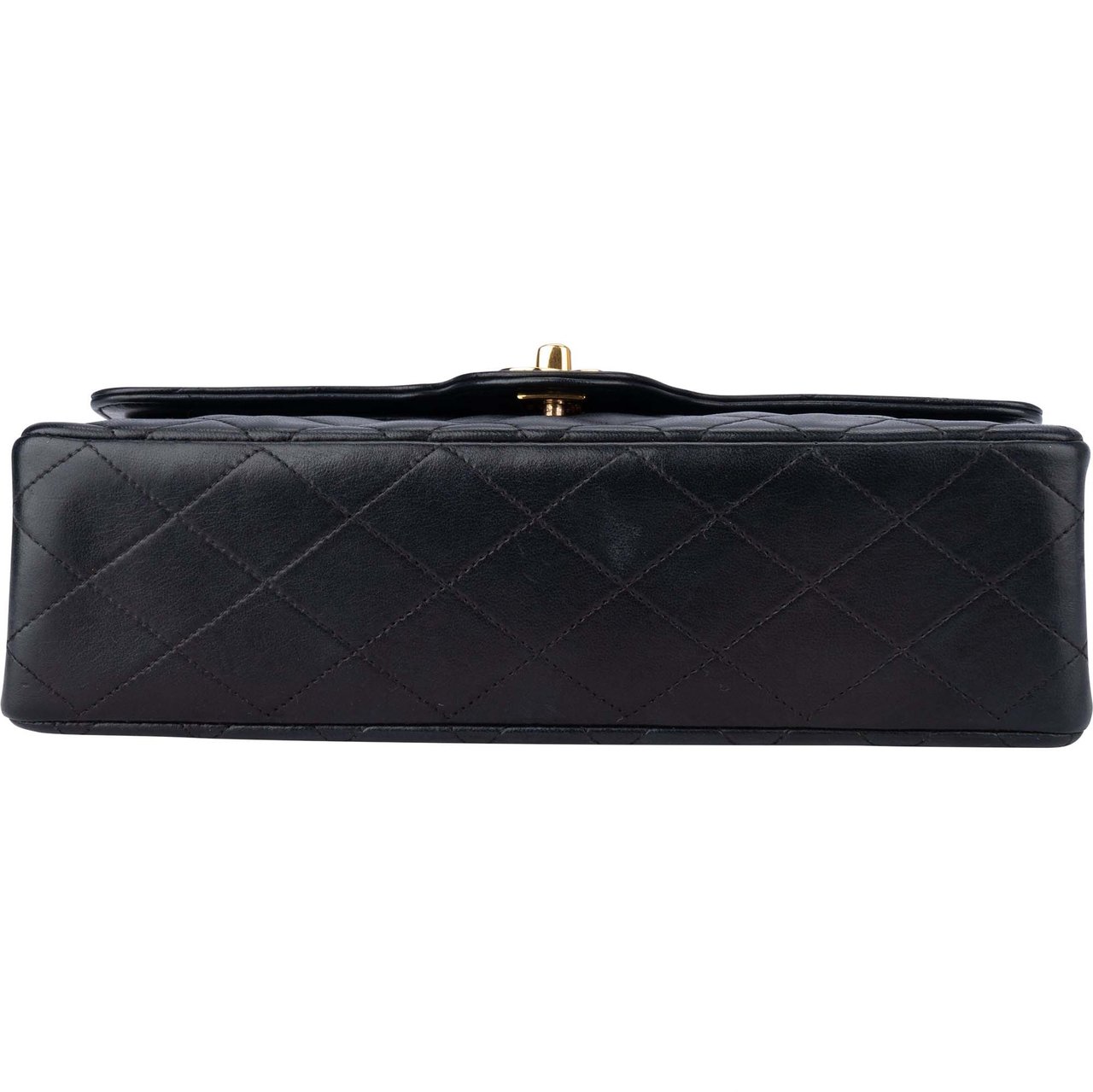 Chanel Chanel Quilted Lambskin 24K Gold Double Flap Crossbody Bag Zwart