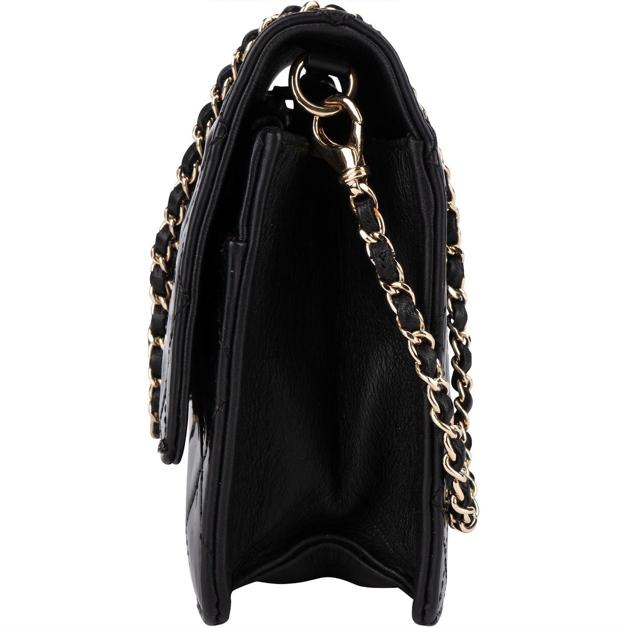 Chanel Chanel Quilted Patent Leather CC Crossbody Bag Zwart