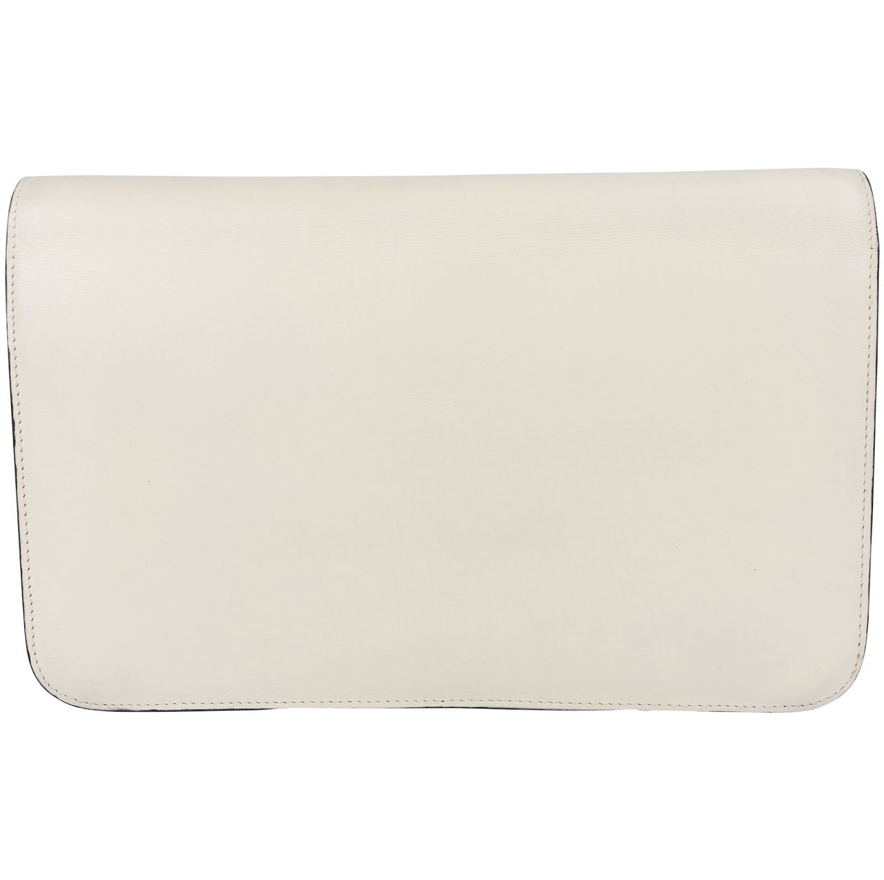 Chanel Chanel Blanco Boxcalf 24K Gold Single Flap Shoulder Bag Beige