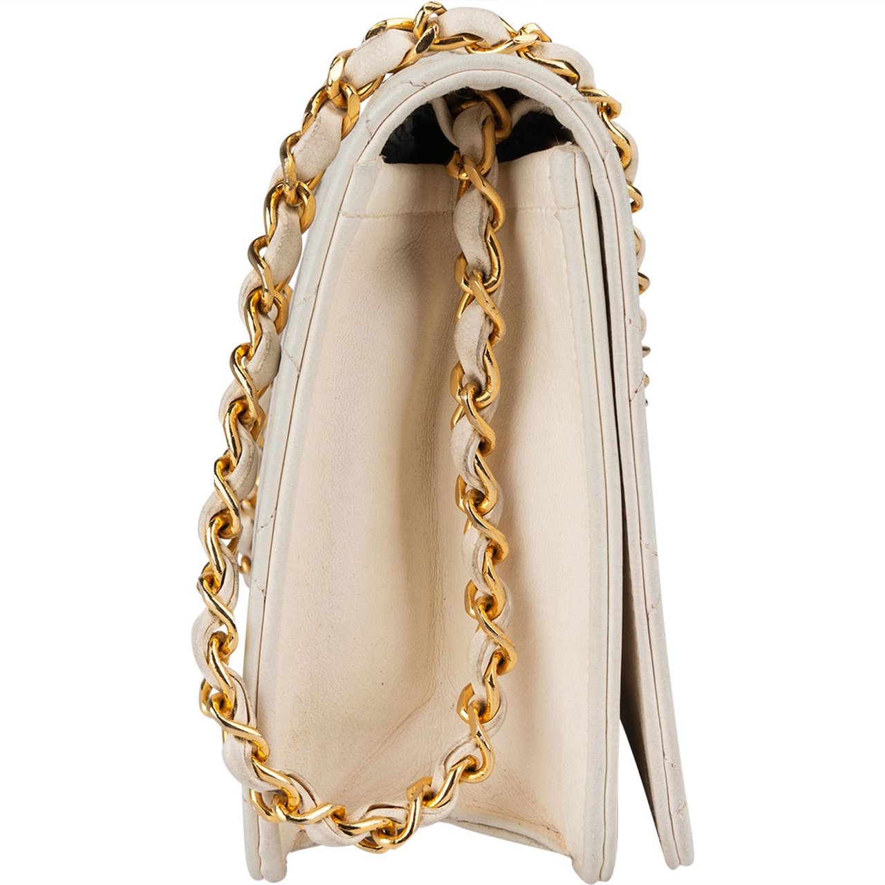 Chanel Chanel Quilted Lambskin 24K Gold Single Flap Shoulder Bag Beige