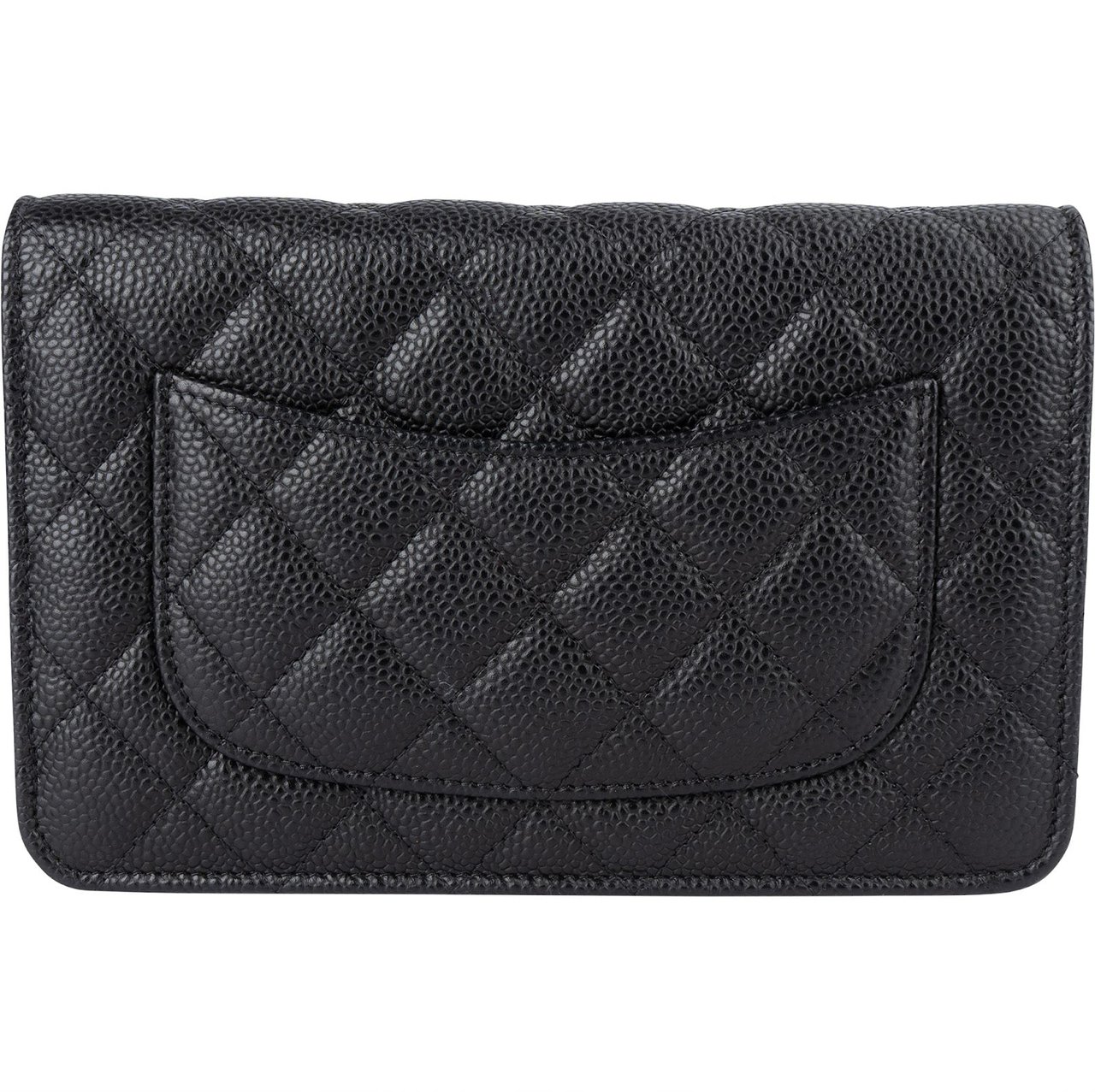 Chanel Chanel Quilted Caviar Leather Wallet On Chain Crossbody Bag Zwart