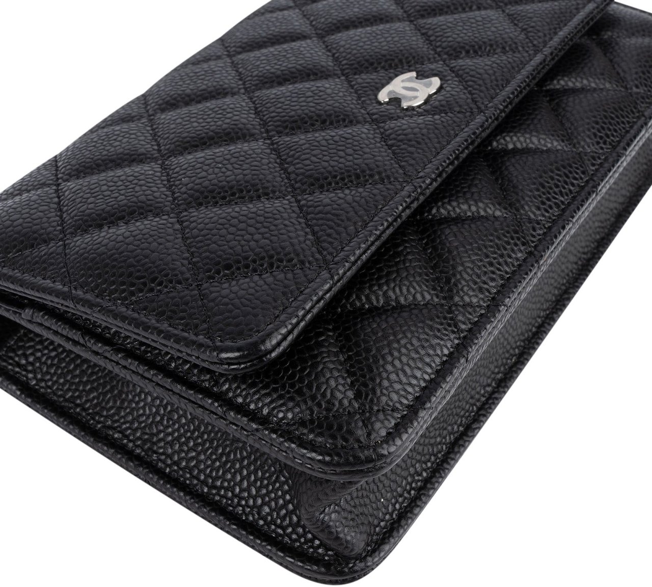 Chanel Chanel Quilted Caviar Leather Wallet On Chain Crossbody Bag Zwart