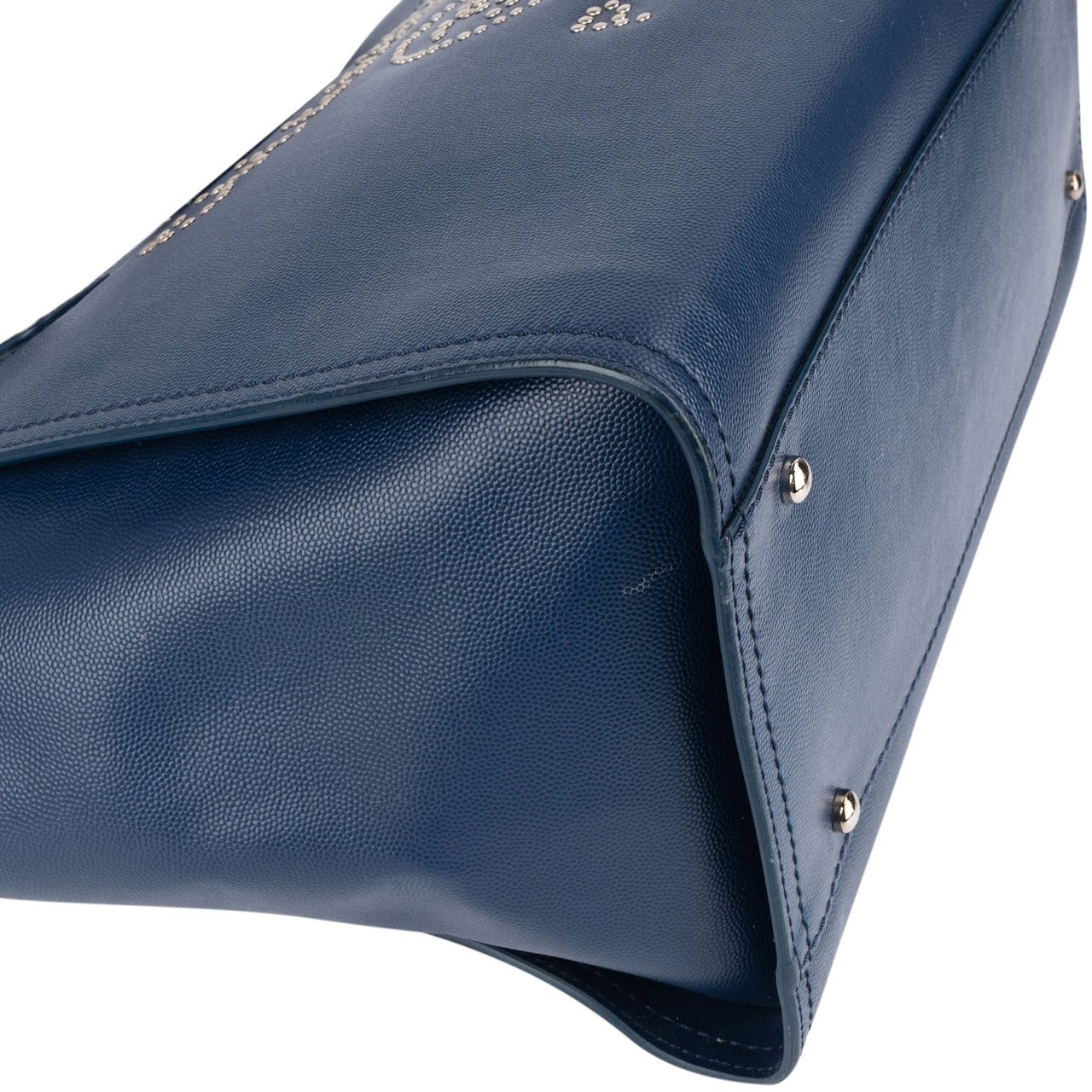 Chanel Chanel Bleu Caviar Leather Deauville Tote Shoulder Bag Blauw