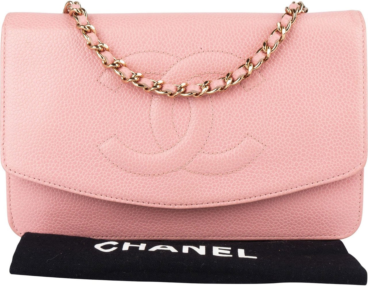Chanel Chanel Caviar Leather Wallet on Chain CC Crossbody Bag Rood