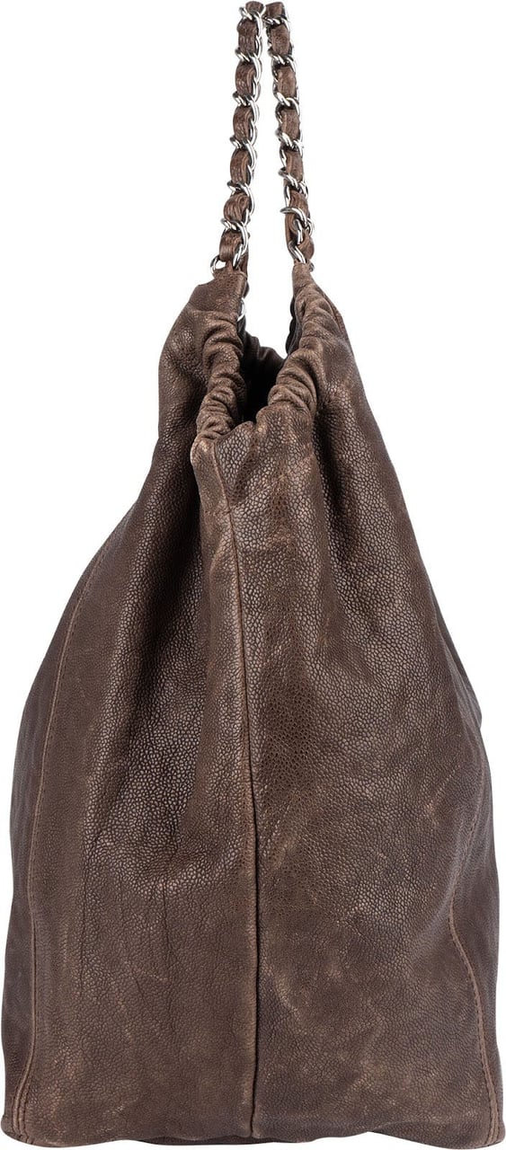 Chanel Chanel Aged Calfskin Modern Chain CC Tote Shoulder Bag Bruin