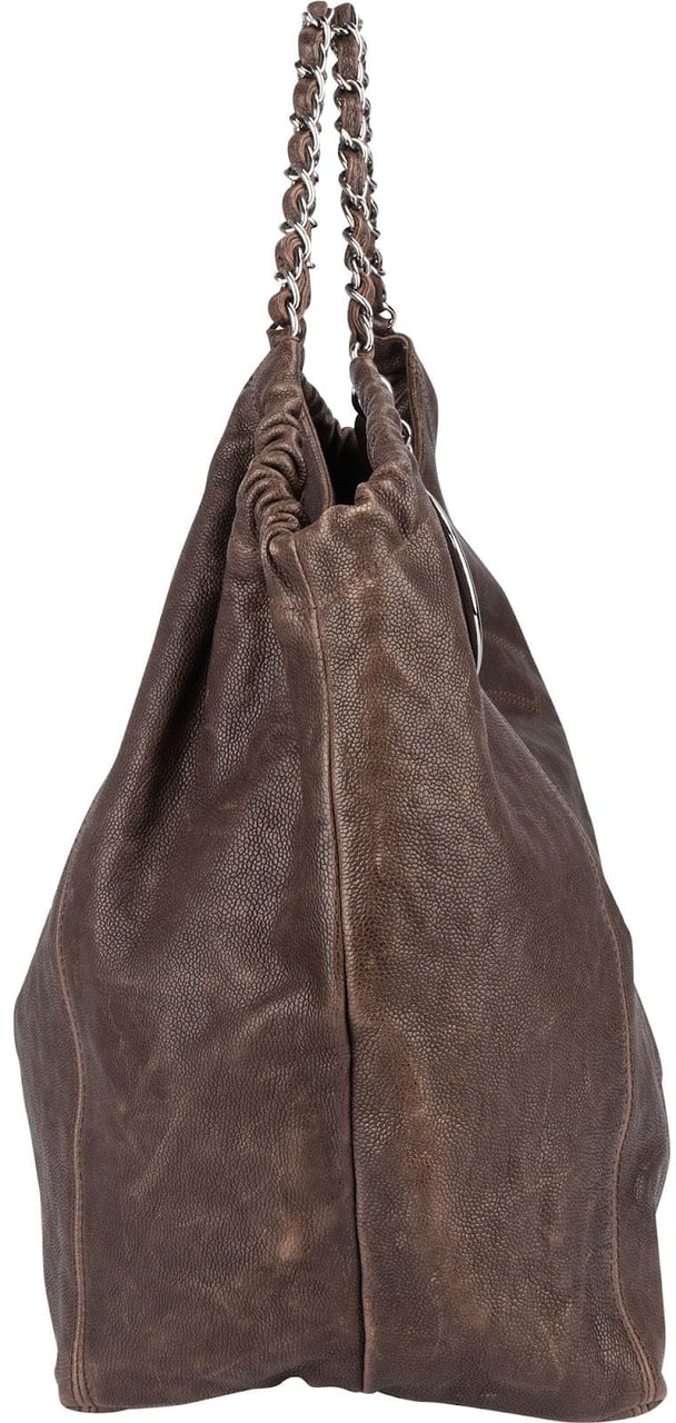 Chanel Chanel Aged Calfskin Modern Chain CC Tote Shoulder Bag Bruin