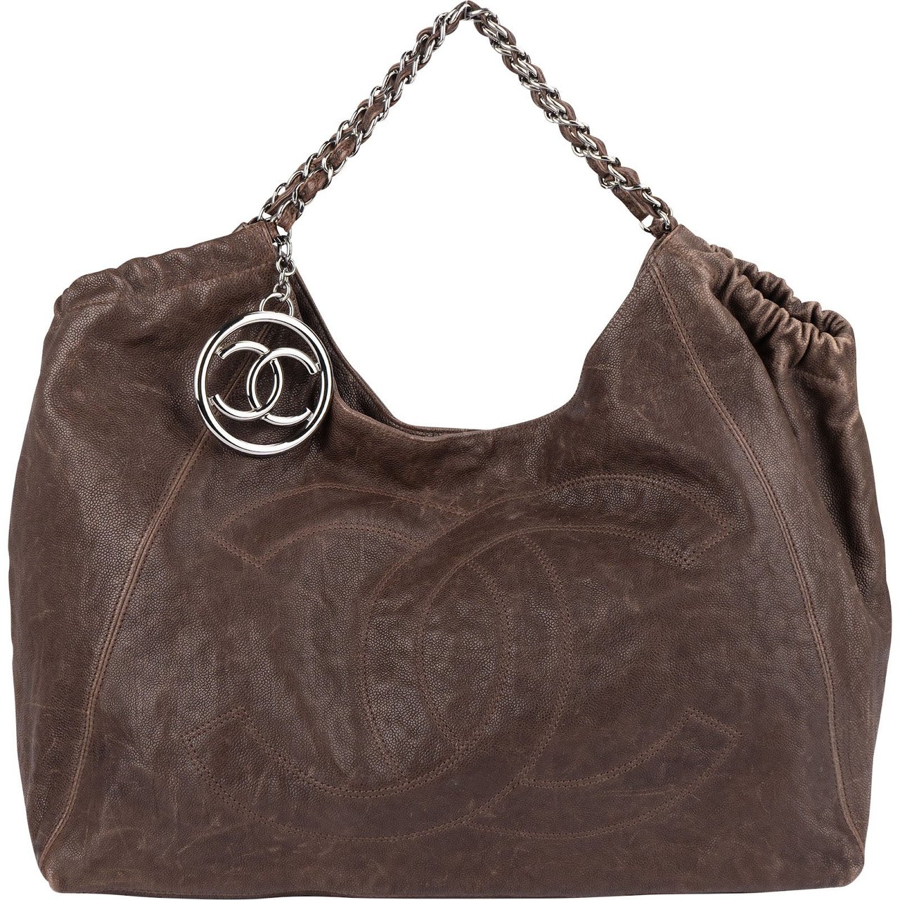 Chanel Chanel Aged Calfskin Modern Chain CC Tote Shoulder Bag Bruin