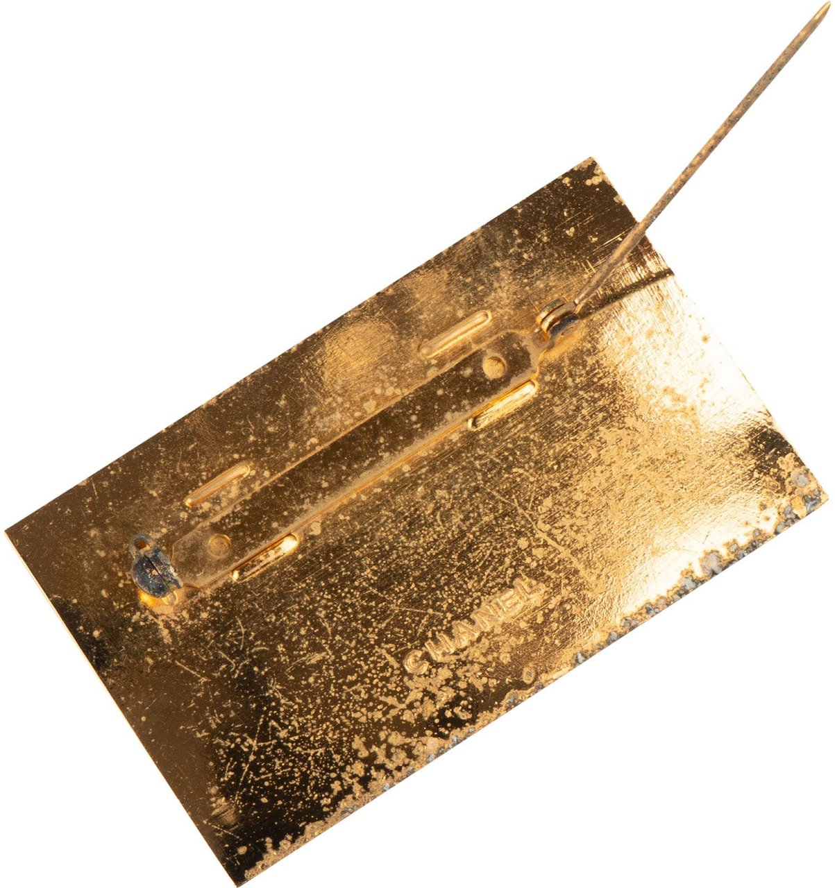 Chanel Chanel Golden Emblem Plaque Brooch Goud