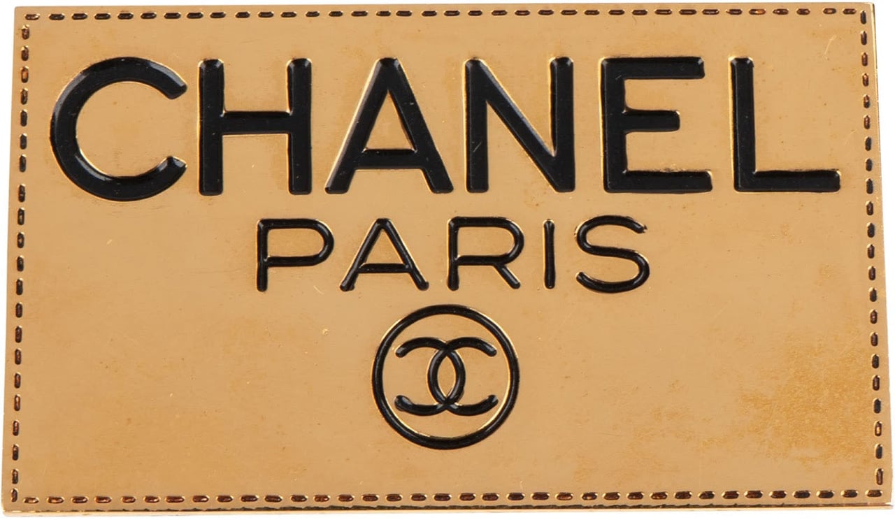 Chanel Chanel Golden Emblem Plaque Brooch Goud