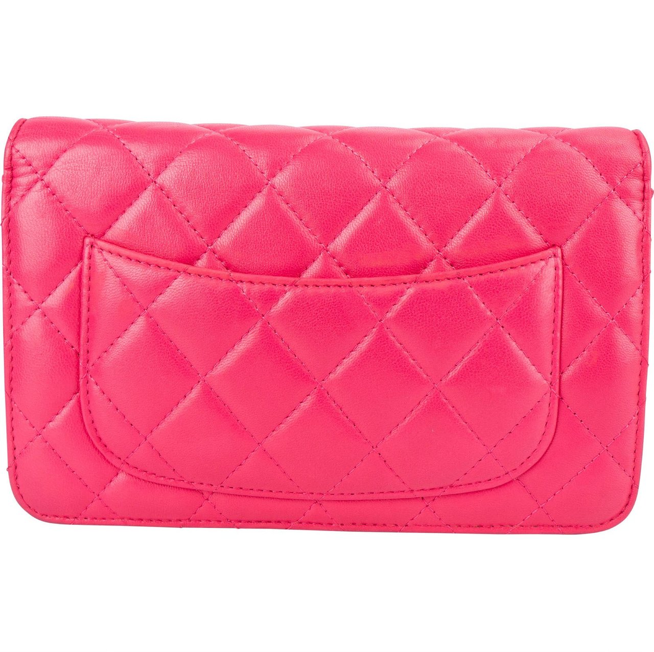 Chanel Chanel Quilted Lambskin Wallet On Chain Crossbody Bag Rood