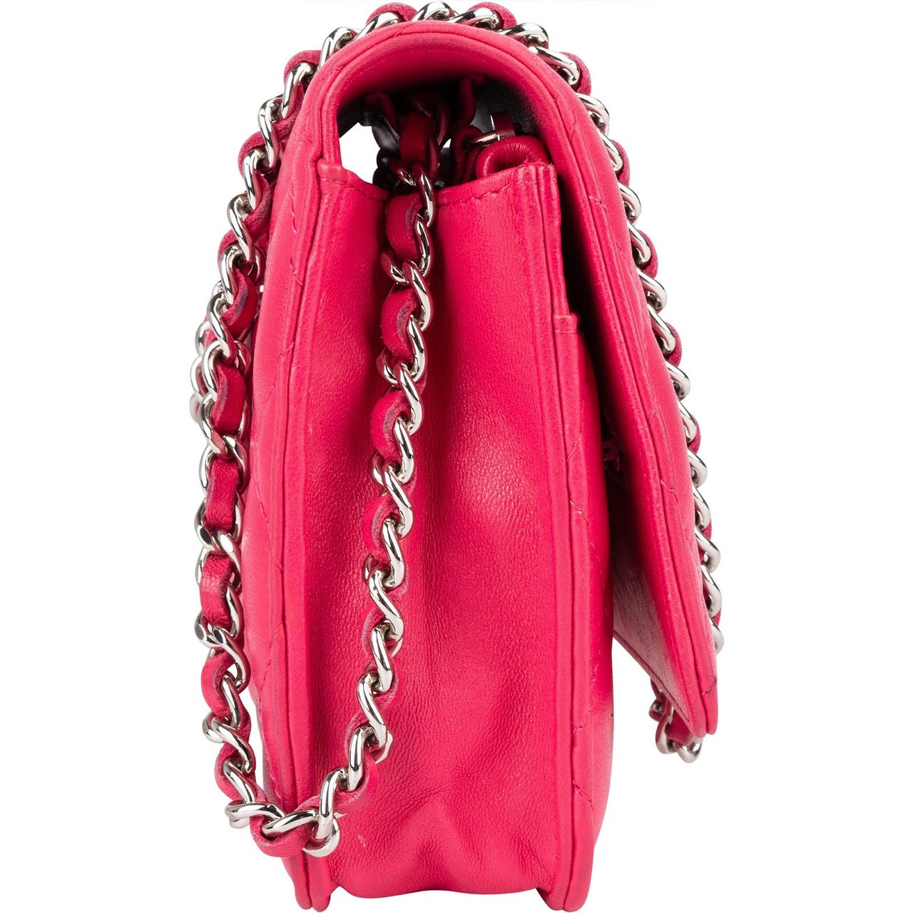 Chanel Chanel Quilted Lambskin Wallet On Chain Crossbody Bag Rood