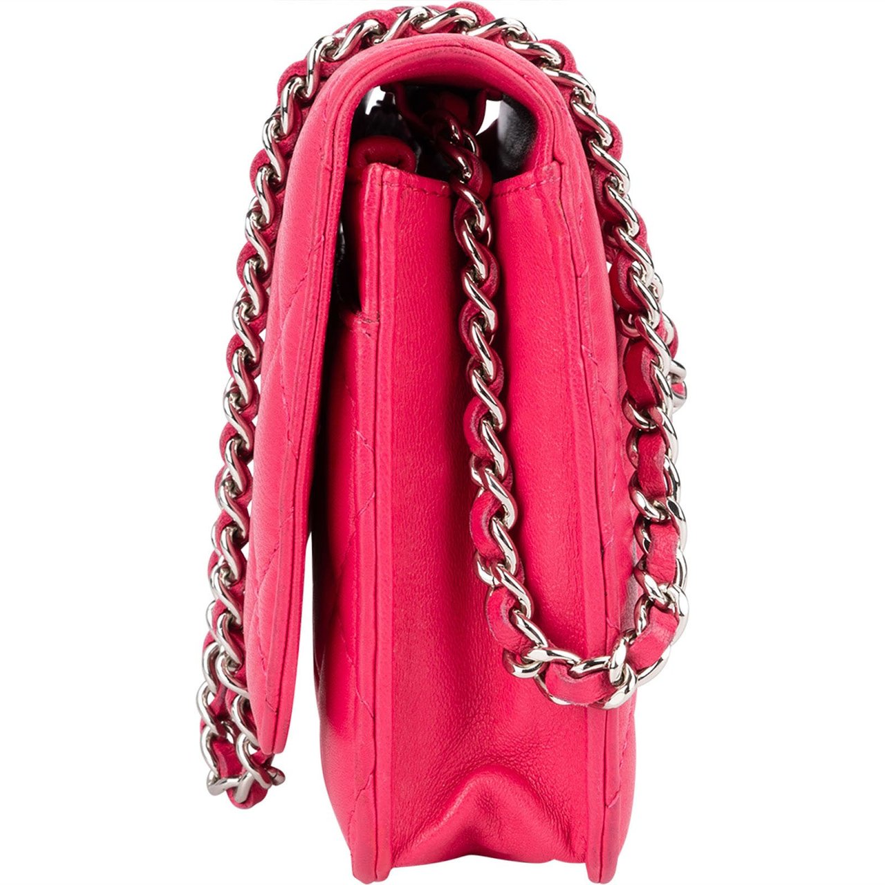 Chanel Chanel Quilted Lambskin Wallet On Chain Crossbody Bag Rood