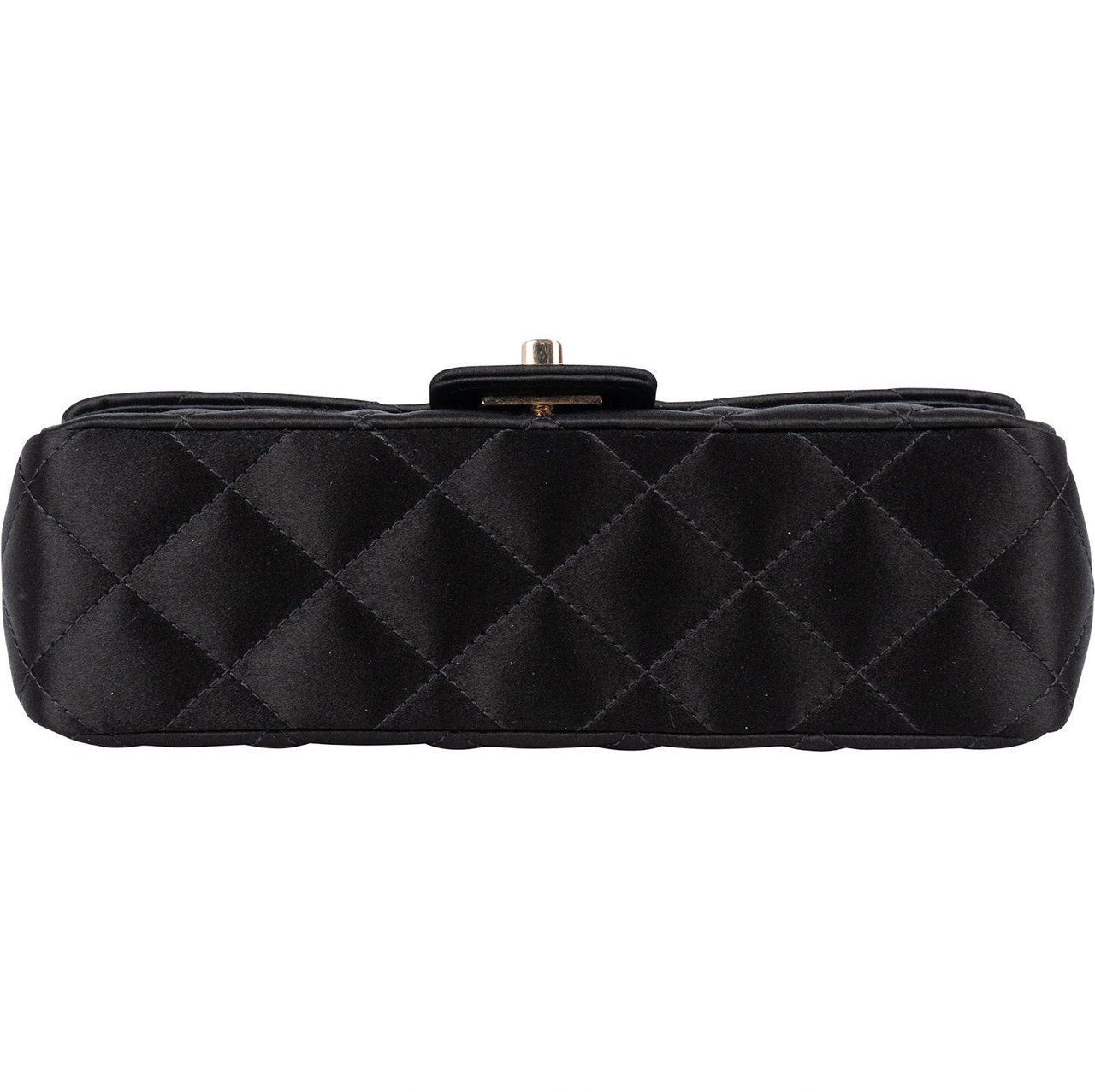 Chanel Quilted Satin Mini Rectangular Single Flap Crossbody Bag Zwart