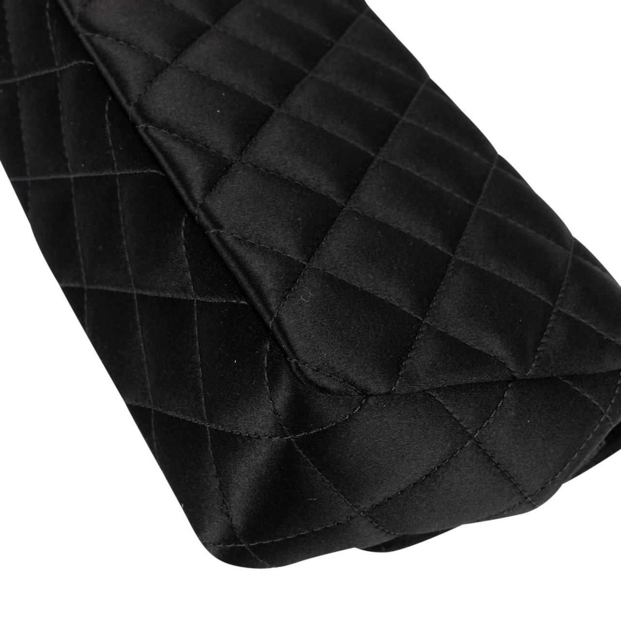 Chanel Quilted Satin Mini Rectangular Single Flap Crossbody Bag Zwart