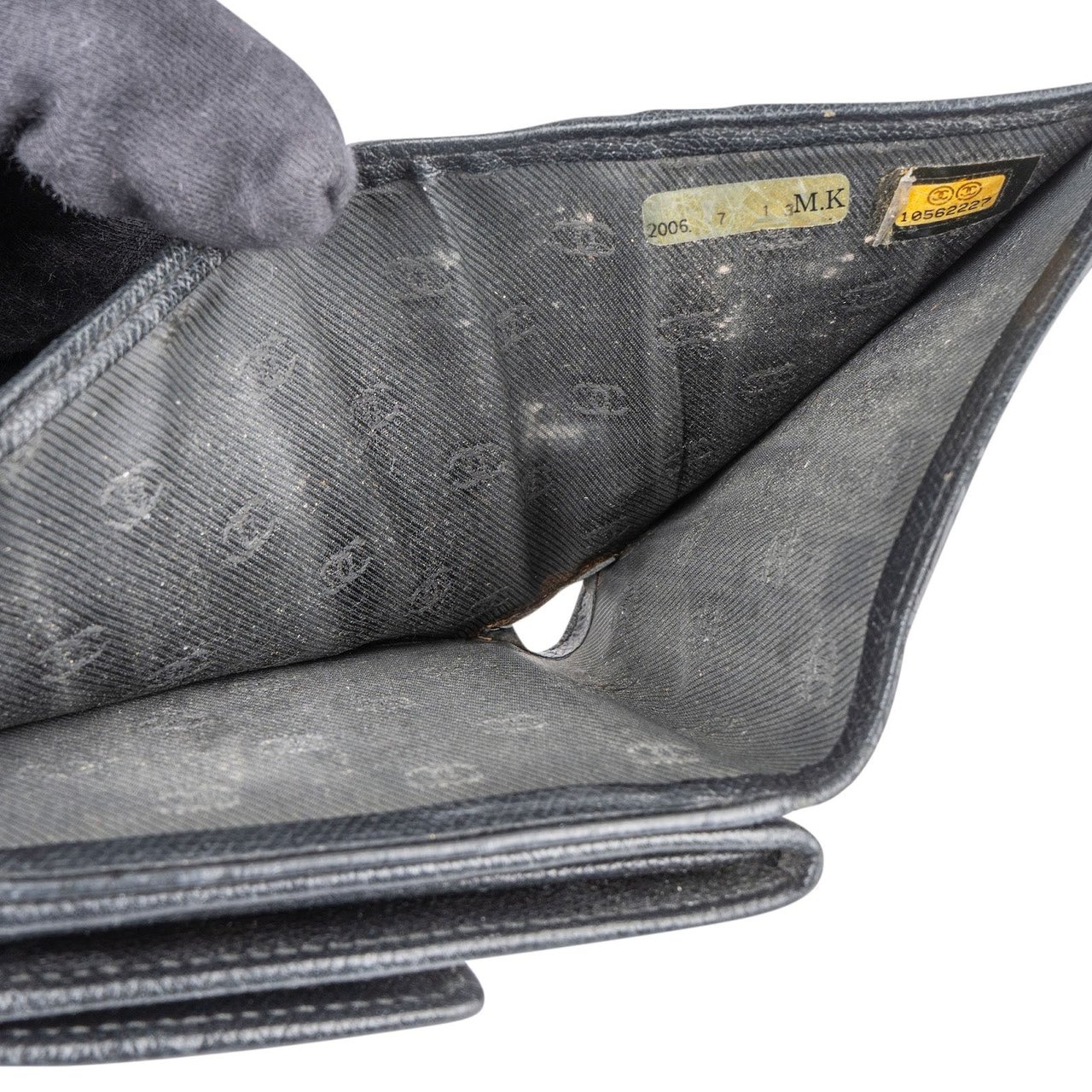 Chanel Chanel Black Leather CC Wallet Zwart