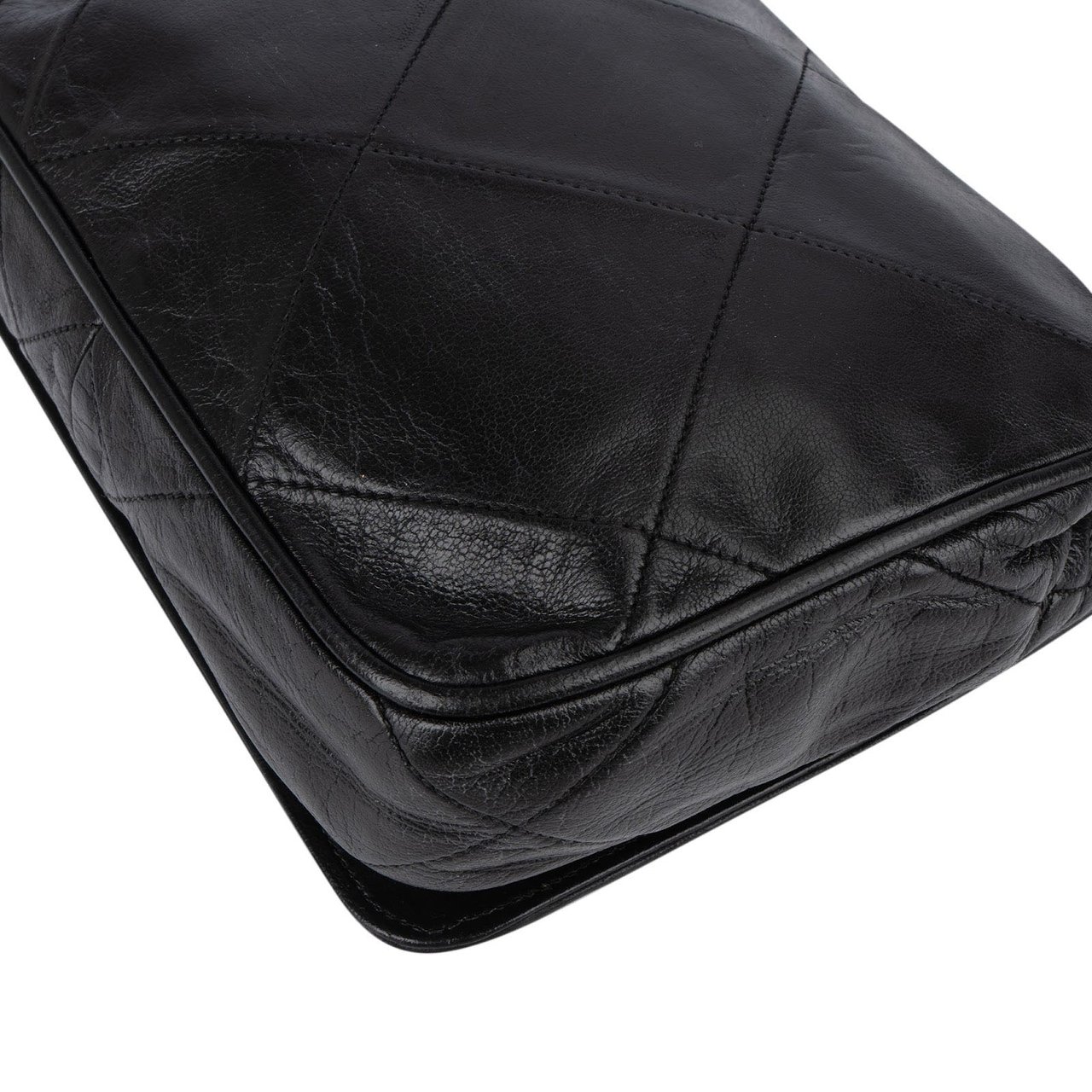 Chanel Chanel Stitching Lambskin CC Single Flap Crossbody Bag Zwart