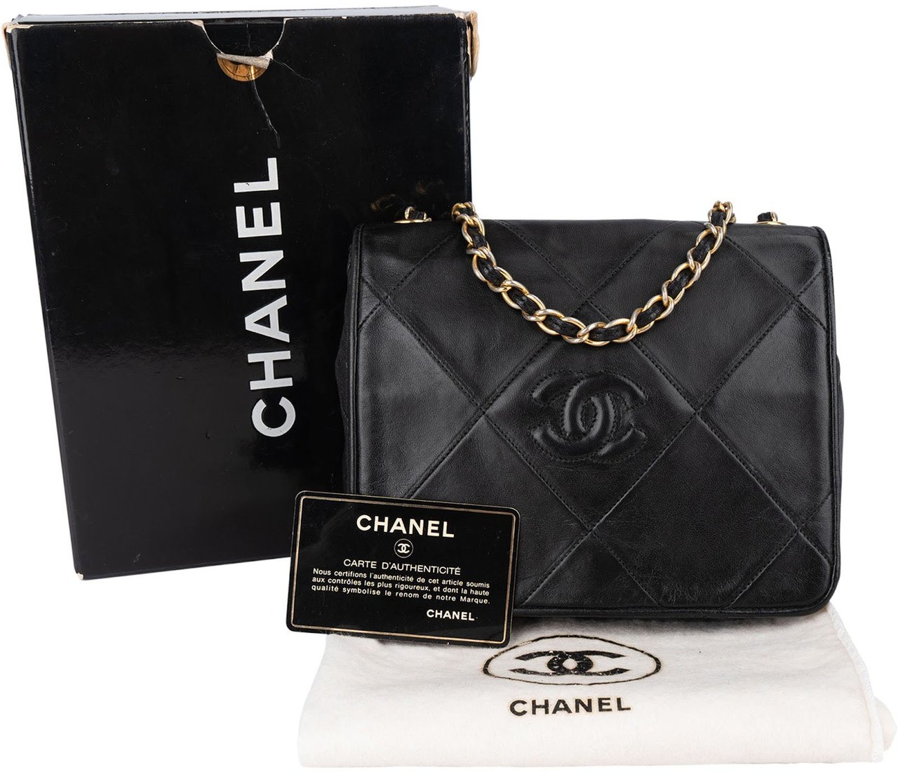 Chanel Chanel Stitching Lambskin CC Single Flap Crossbody Bag Zwart