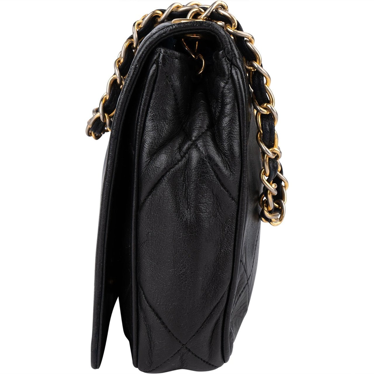 Chanel Chanel Stitching Lambskin CC Single Flap Crossbody Bag Zwart