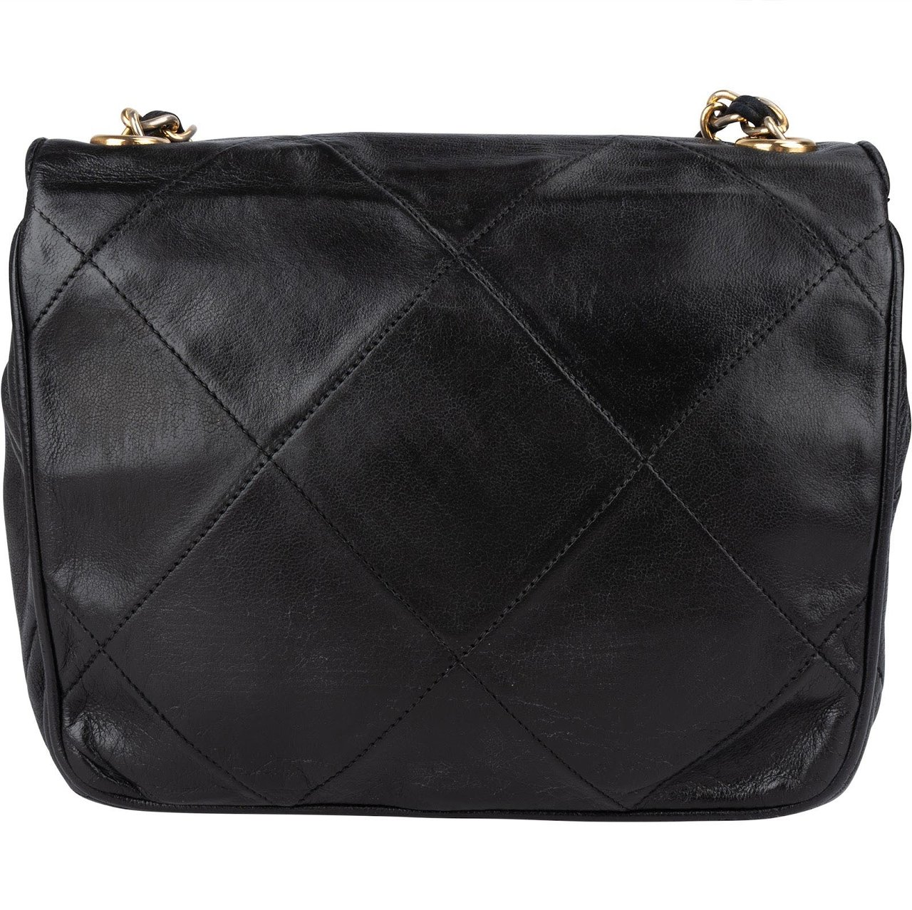 Chanel Chanel Stitching Lambskin CC Single Flap Crossbody Bag Zwart