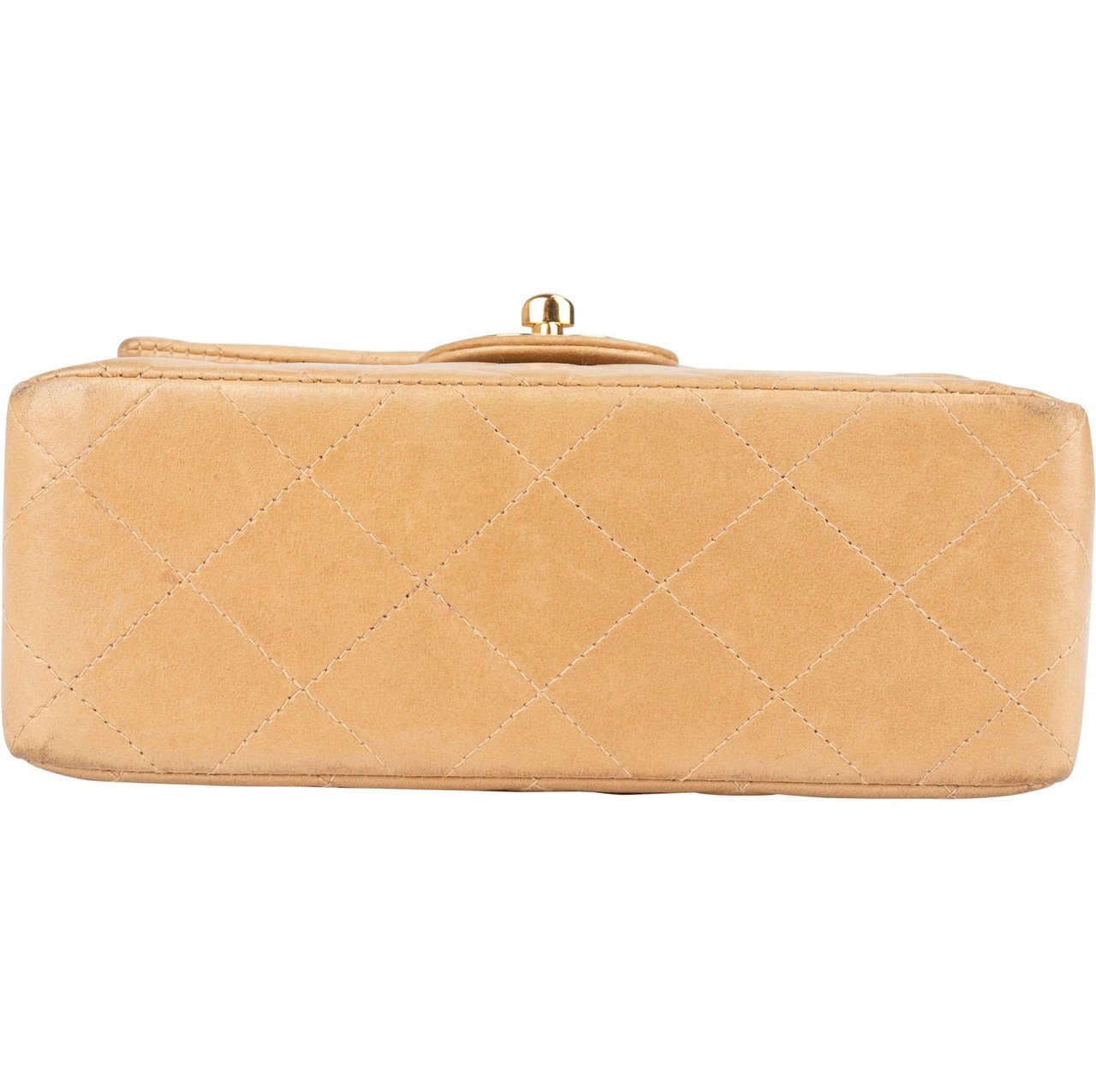 Chanel Chanel Quilted Lambskin 24K Gold Mini Single Flap Crossbody Bag Beige