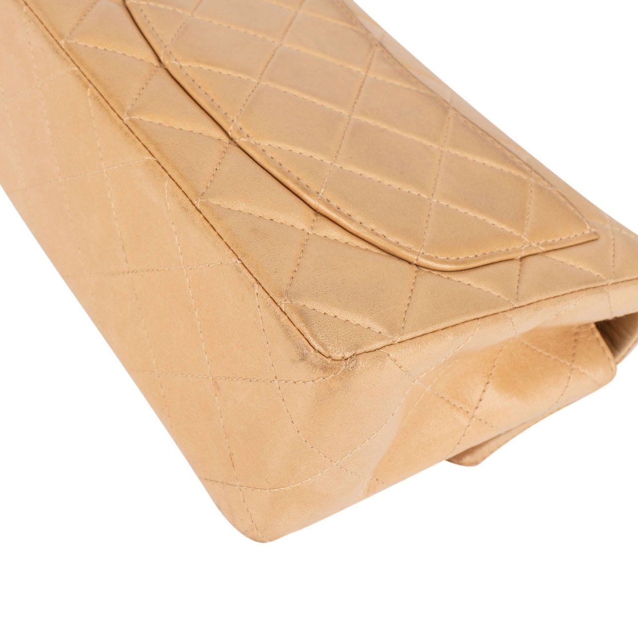 Chanel Chanel Quilted Lambskin 24K Gold Mini Single Flap Crossbody Bag Beige