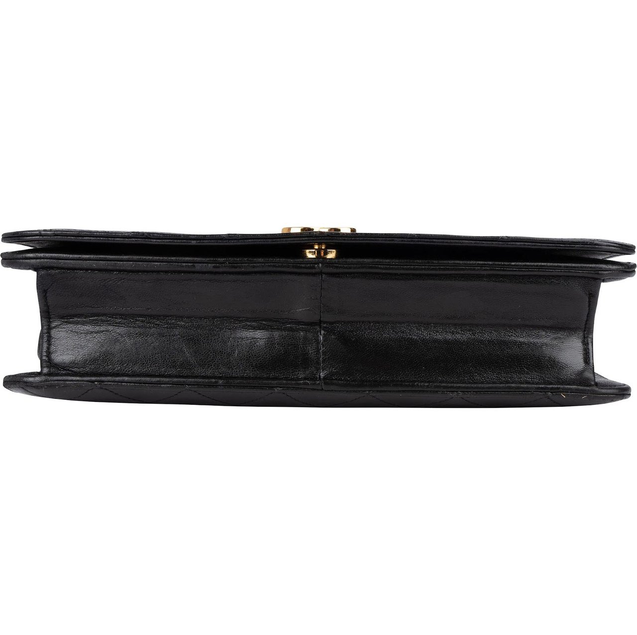 Chanel Chanel Quilted Lambskin 24K Gold Single Flap Crossbody Bag Zwart