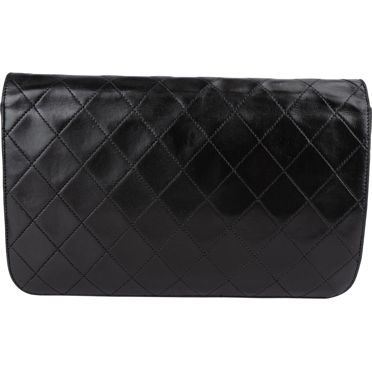 Chanel Chanel Quilted Lambskin 24K Gold Single Flap Crossbody Bag Zwart