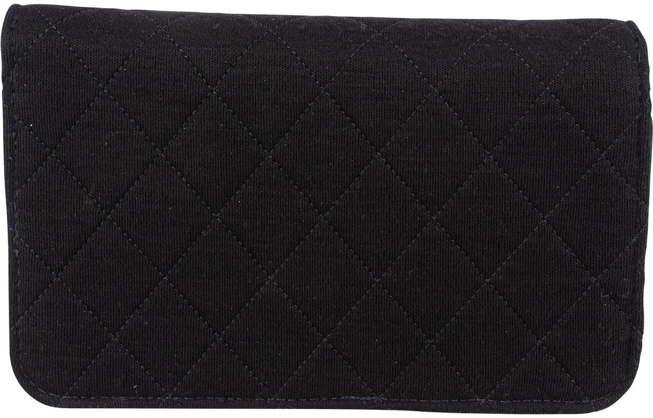 Chanel Chanel Quilted Cotton 24K Gold Single Flap Shoulder Bag Zwart