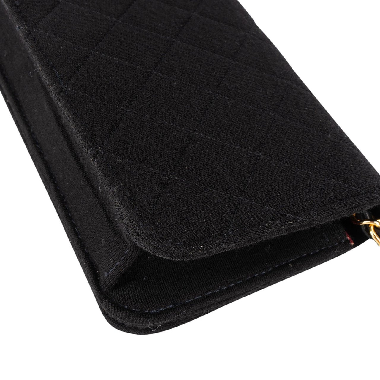 Chanel Chanel Quilted Cotton 24K Gold Single Flap Shoulder Bag Zwart