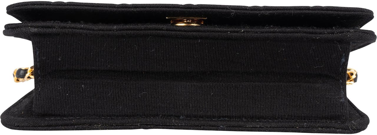 Chanel Chanel Quilted Cotton 24K Gold Single Flap Shoulder Bag Zwart