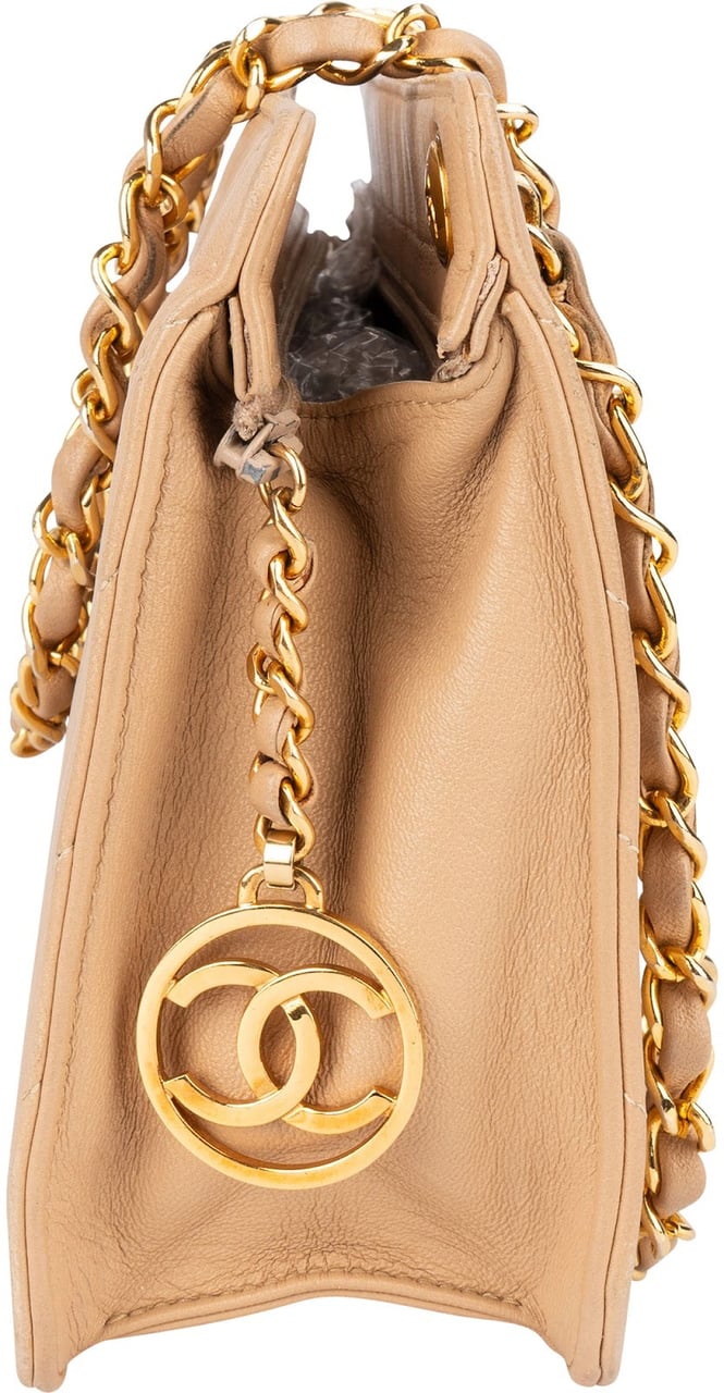 Chanel Chanel Chevron Lambskin Flap Crossbody Bag Beige