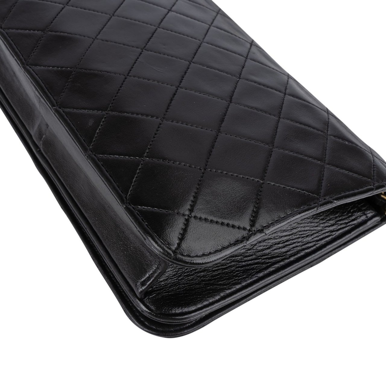 Chanel Chanel Quilted Lambskin CC Single Flap Crossbody Bag Zwart