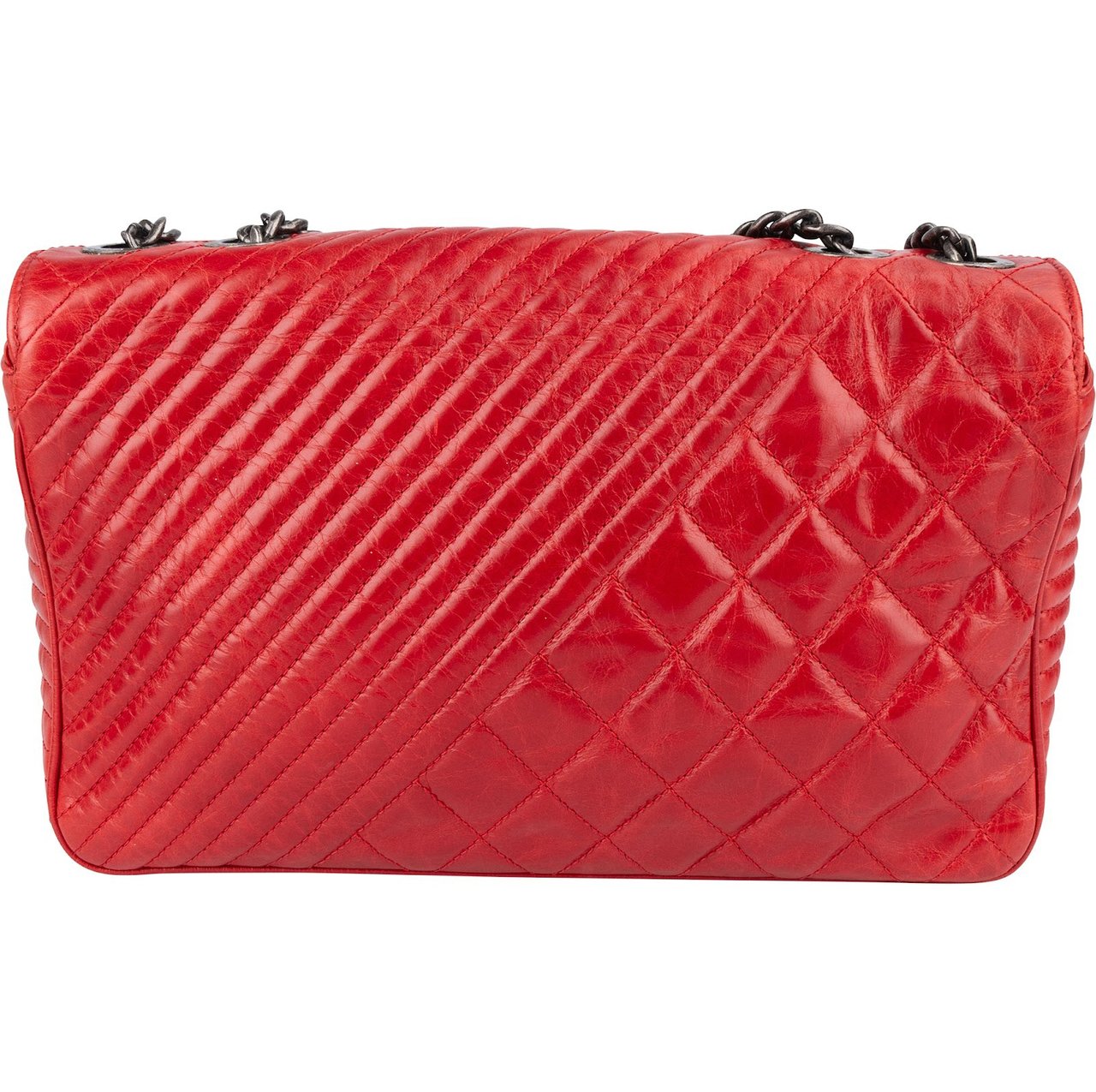 Chanel Quilted Medium Antique Boy Single Flap Crossbody Bag Rood