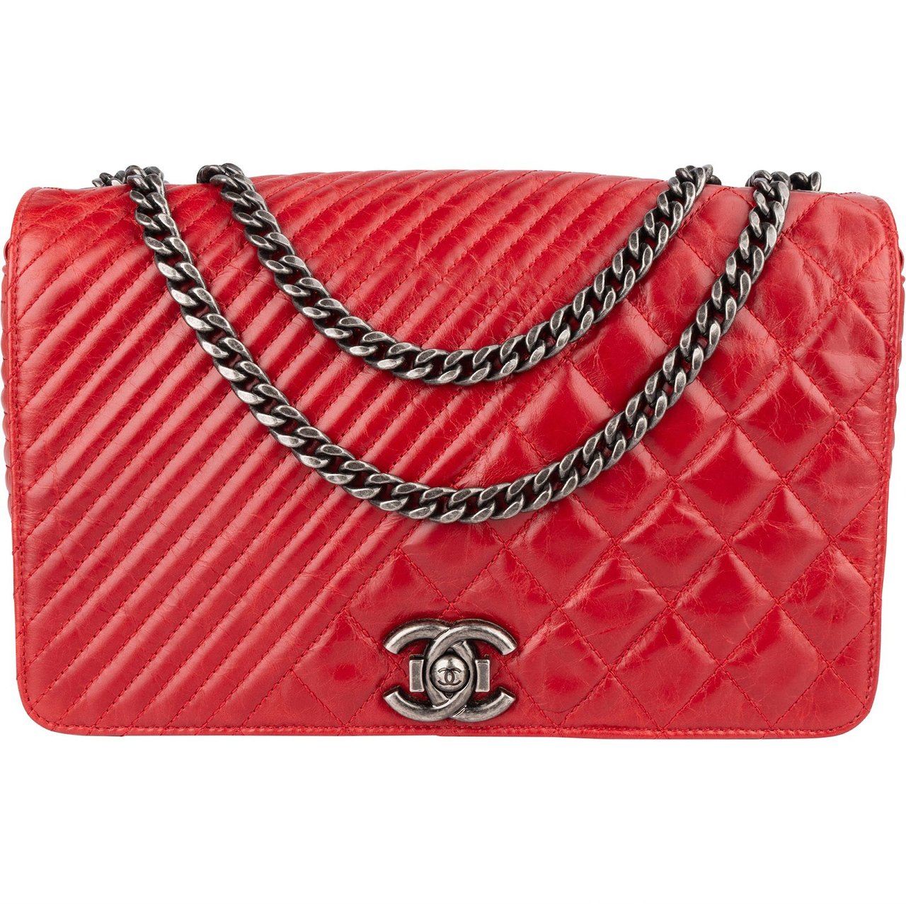 Chanel Quilted Medium Antique Boy Single Flap Crossbody Bag Divers