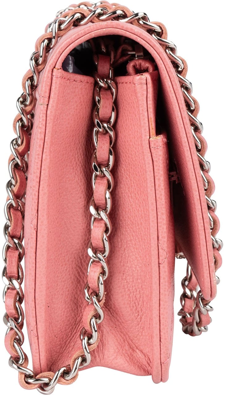 Chanel Chanel Quilted Caviar Leather Wallet On Chain Crossbody Bag Rood