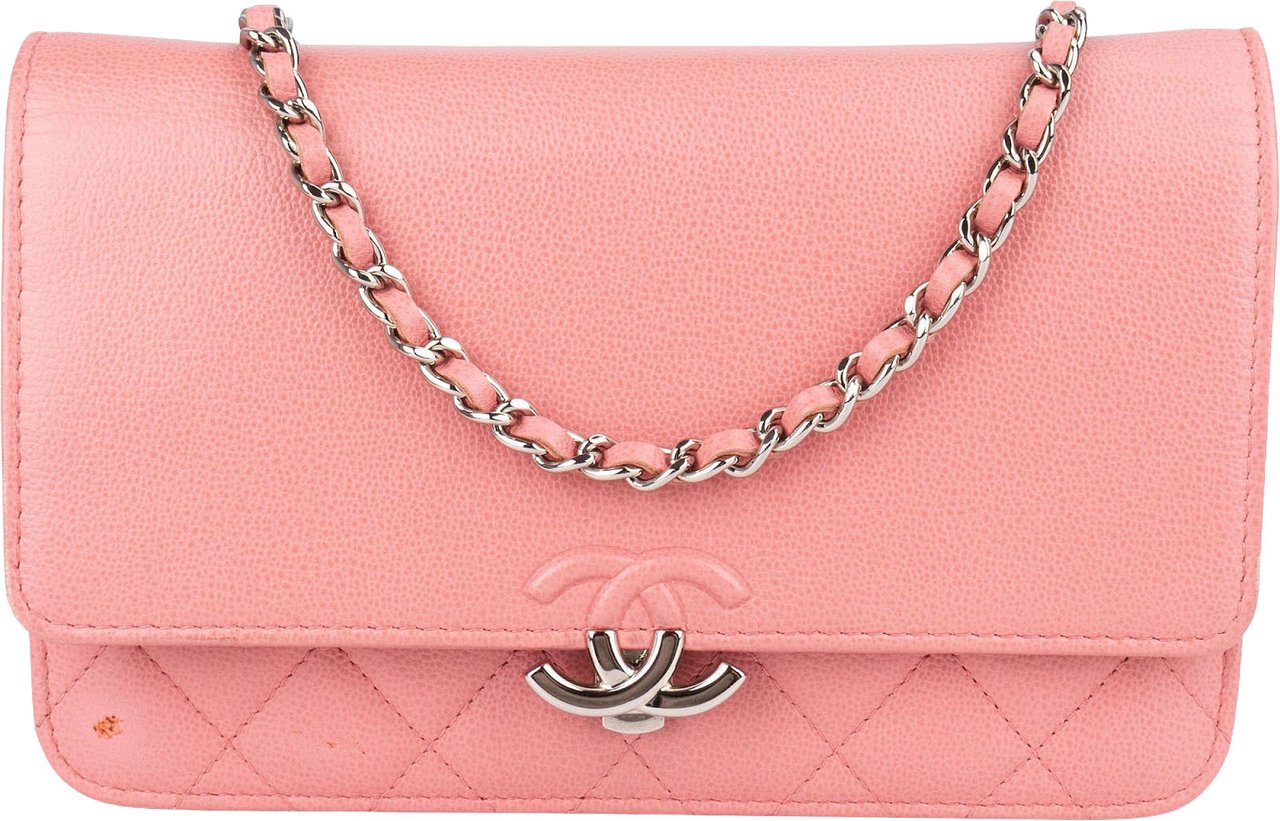 Chanel Chanel Quilted Caviar Leather Wallet On Chain Crossbody Bag Rood