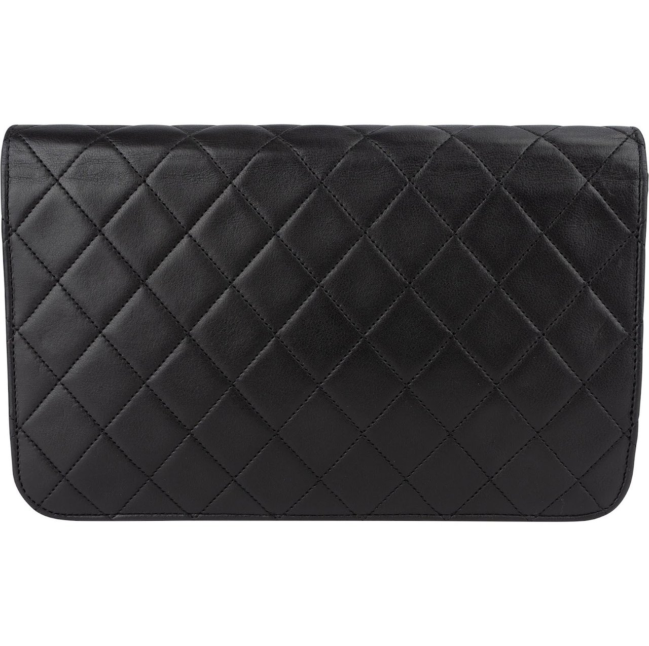 Chanel Chanel Quilted Lambskin CC Single Flap Shoulder Bag Zwart