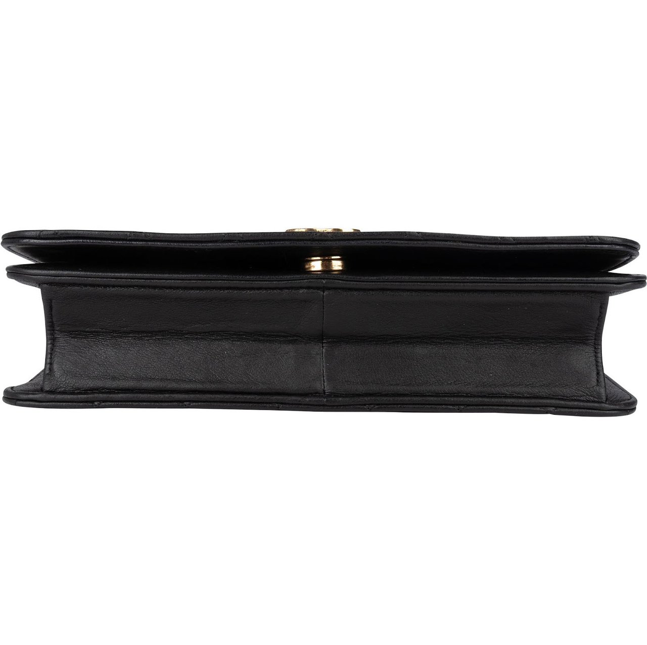 Chanel Chanel Quilted Lambskin CC Single Flap Shoulder Bag Zwart