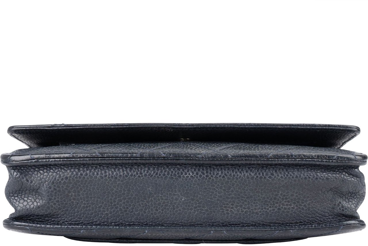 Chanel Chanel Quilted Caviar Leather Wallet on Chain Crossbody Bag Blauw