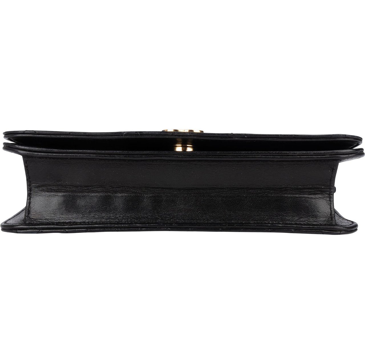 Chanel Chanel Quilted Lambskin 24K Gold Single Flap Shoulder Bag Zwart