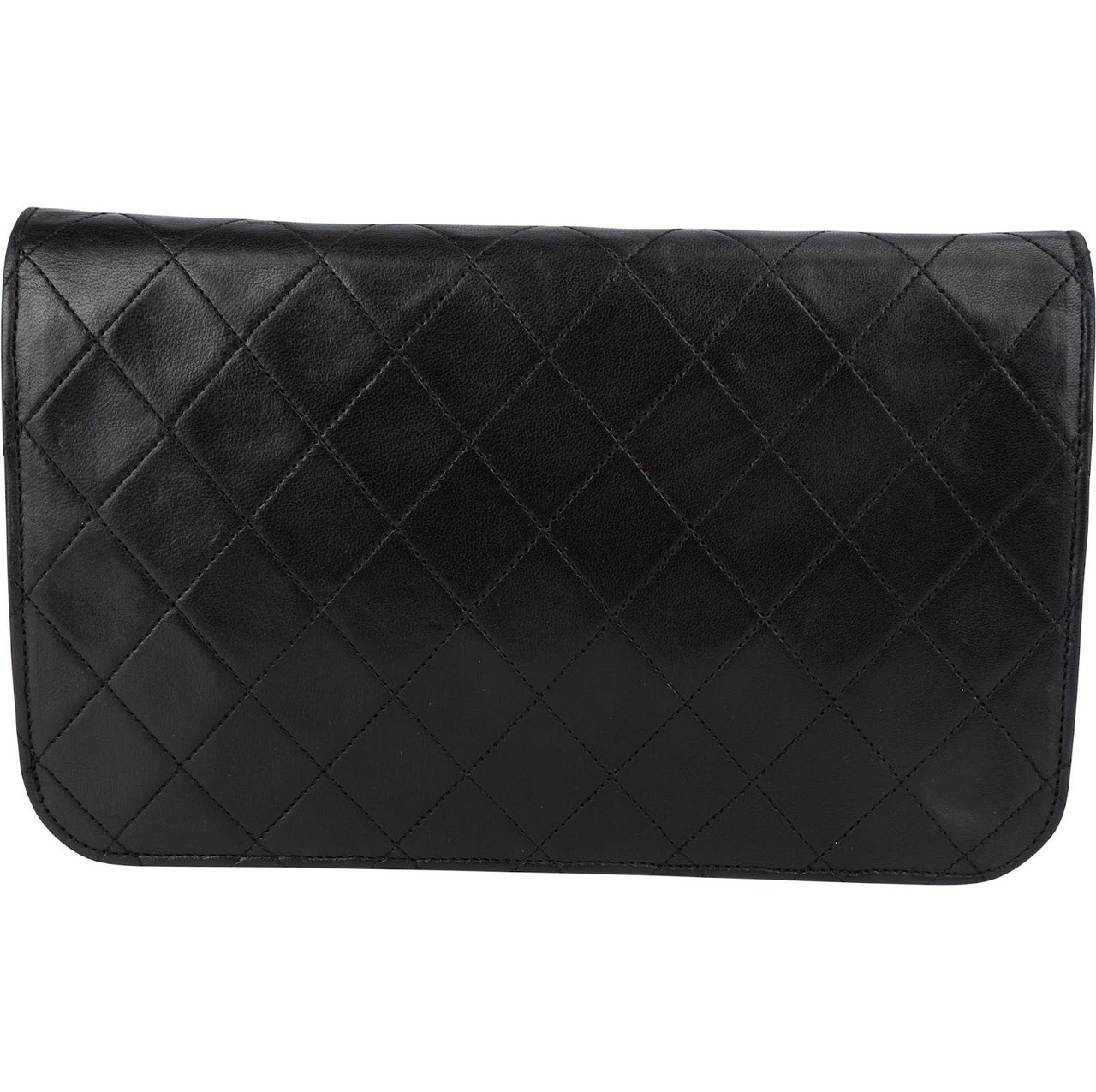 Chanel Chanel Quilted Lambskin 24K Gold Single Flap Shoulder Bag Zwart