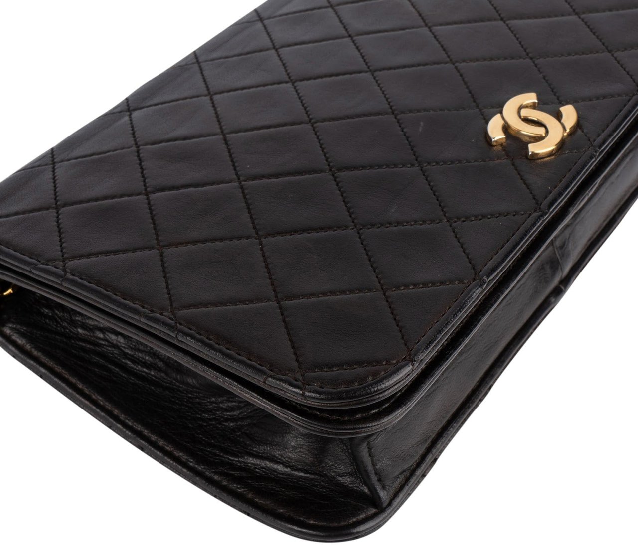 Chanel Chanel Quilted Lambskin CC Single Flap Shoulder Bag Bruin