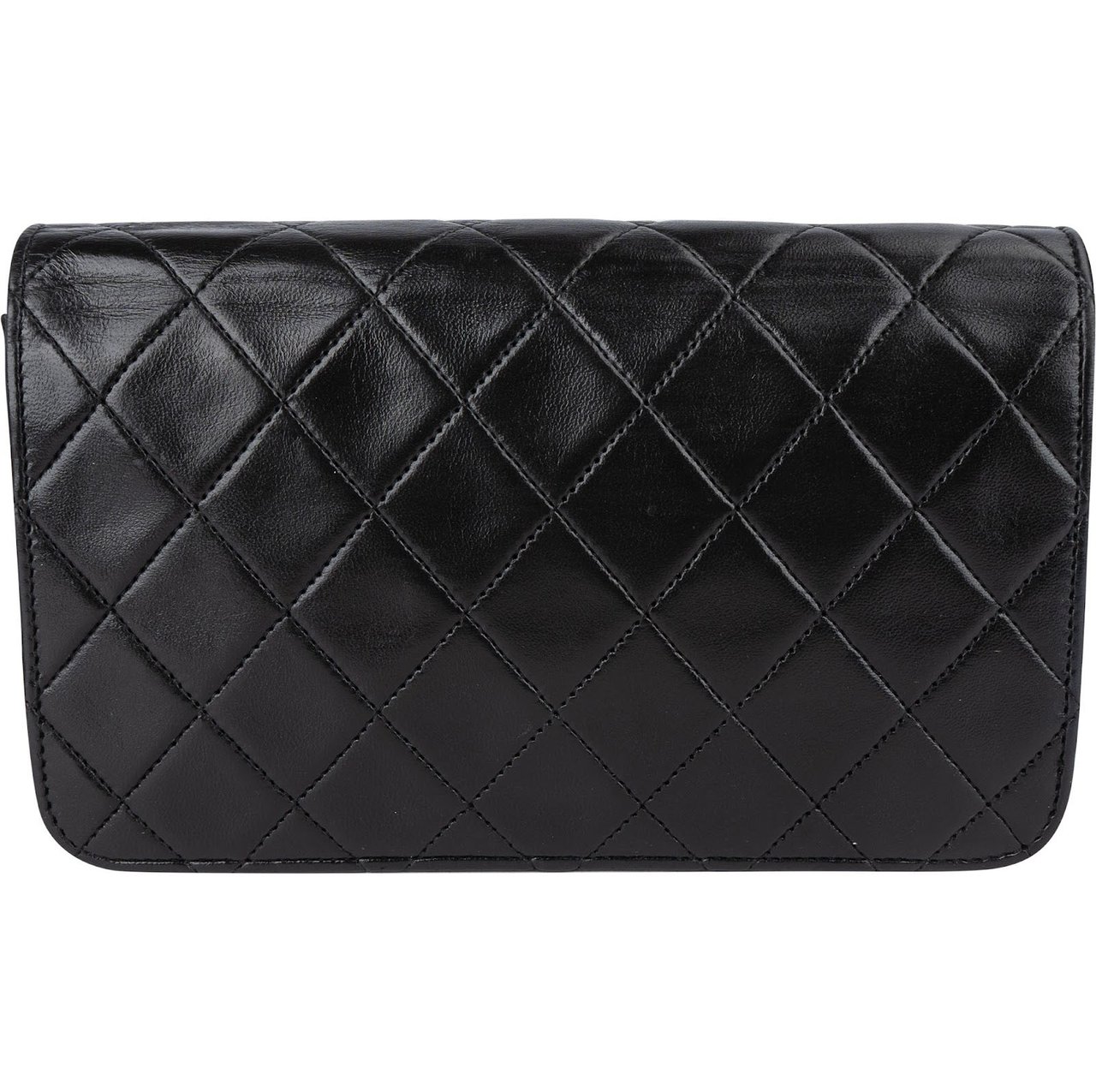 Chanel Chanel Quilted Lambskin 24K Gold Single Flap Shoulder Bag Zwart