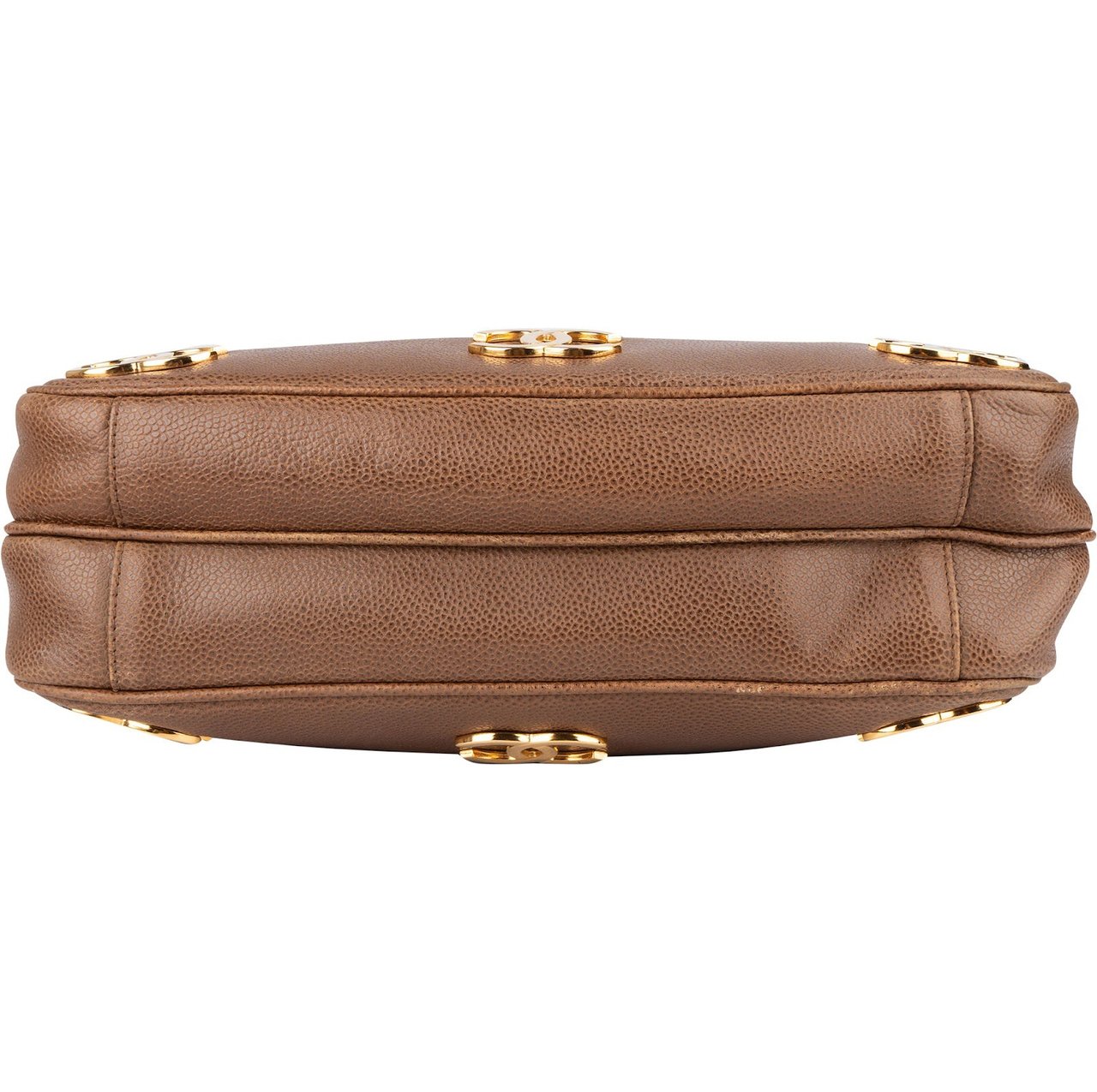 Chanel Caviar Leather Triple CC Tote Shoulder Bag Bruin
