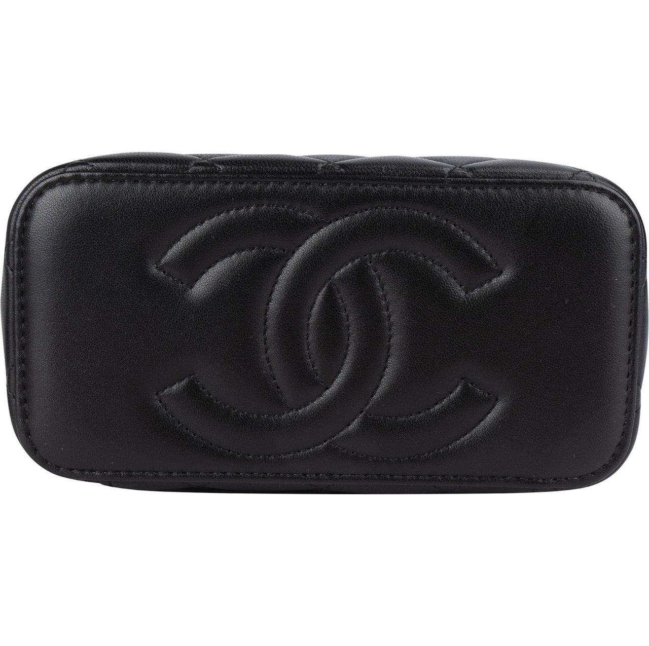Chanel Chanel Quilted Lambskin Vanity Adjustable Crossbody Bag Zwart