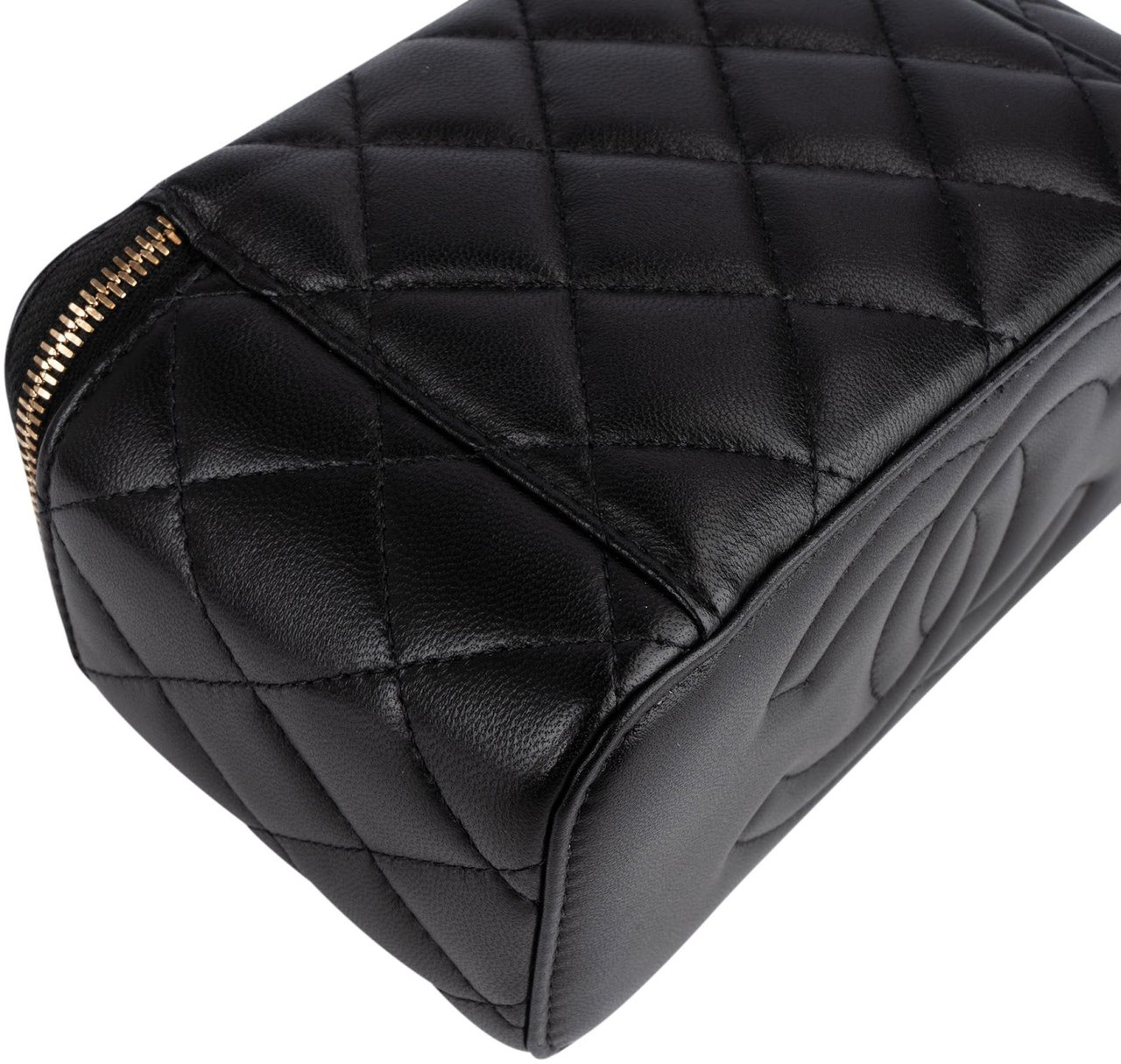 Chanel Chanel Quilted Lambskin Vanity Adjustable Crossbody Bag Zwart