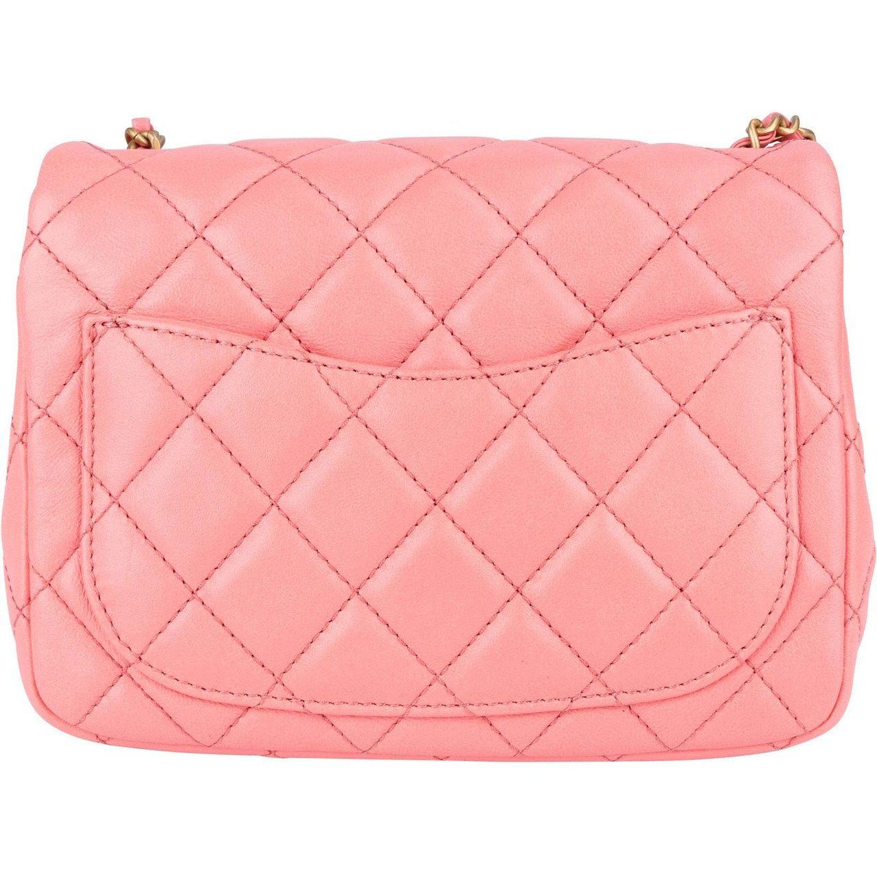 Chanel Chanel Quilted Lambskin Mini Rectangular Single Flap Adjustable Crossbody Bag Rood