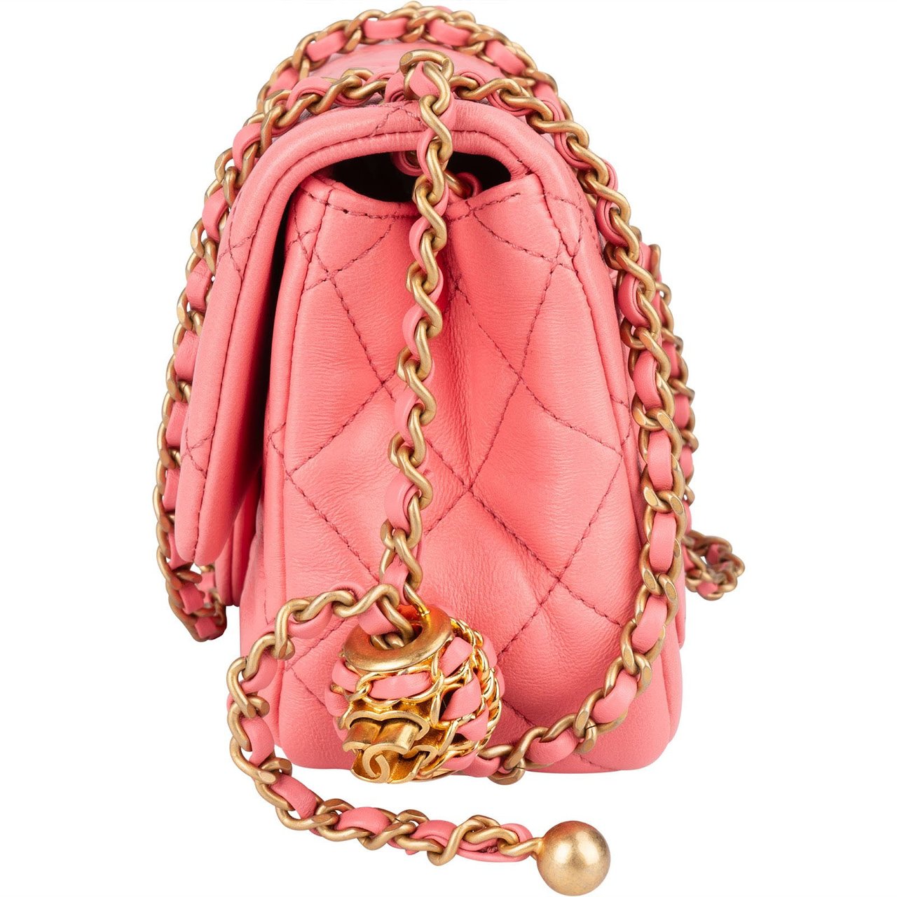 Chanel Chanel Quilted Lambskin Mini Rectangular Single Flap Adjustable Crossbody Bag Rood