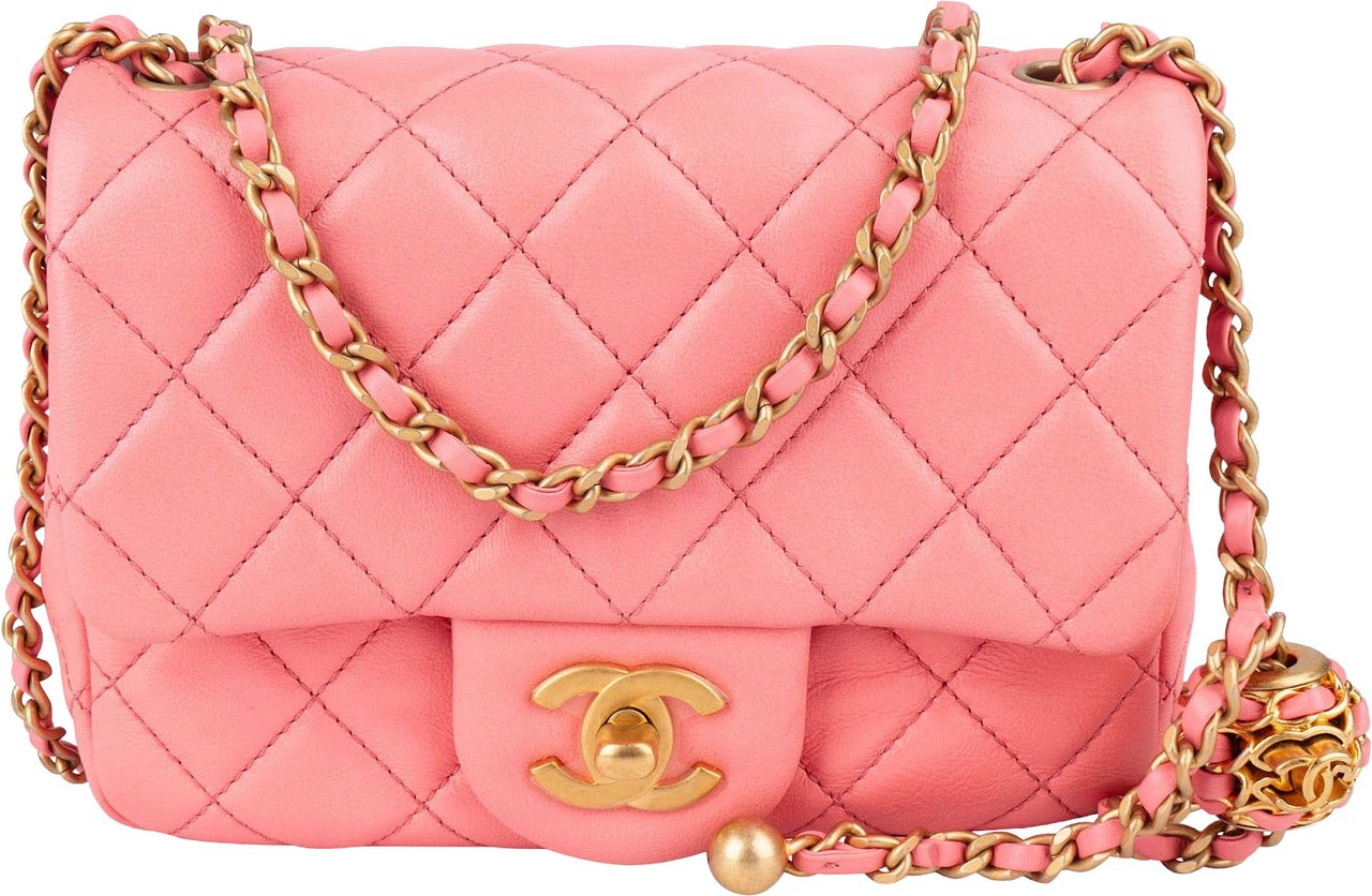 Chanel Chanel Quilted Lambskin Mini Rectangular Single Flap Adjustable Crossbody Bag Rood