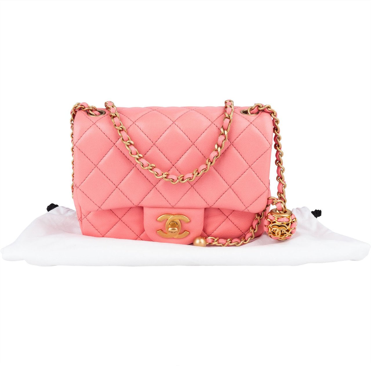 Chanel Chanel Quilted Lambskin Mini Rectangular Single Flap Adjustable Crossbody Bag Rood